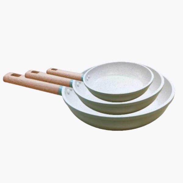 Set de 3 Sartenes Antiadherentes Libres de Pfoa sin Toxicos Rapida Inducción Vitroceramica y Gas (20+24+28cm) Aluminio Fundido sin Teflon - Imagen 2